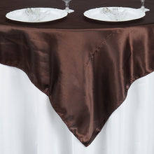 60 Inch x 60 Inch Square Table Overlay In Chocolate Satin Seamless#whtbkgd