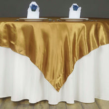 Gold Seamless Satin Square Table Overlay 60 Inch x 60 Inch 