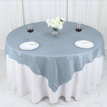 72 Inch x 72 Inch Square Table Overlay in Dusty Blue Crinkle Taffeta Fabric