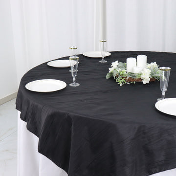 Versatile and Stylish Accordion Crinkle Taffeta Table Overlay for Any Occasion
