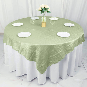 Create a Timeless Look with the Sage Green Square Tablecloth Overlay