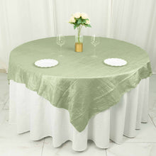 72X72 Inch Sage Tablecloth Topper Crinkle Taffeta Square Overlay 