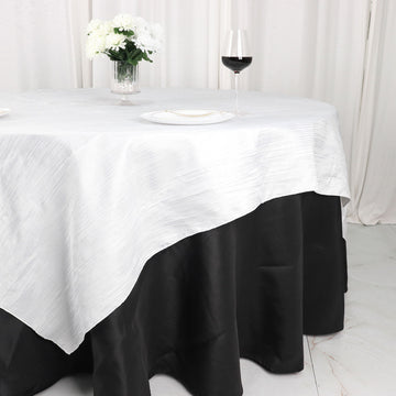 Versatile and Stylish Accordion Crinkle Taffeta Table Overlay for All Your Event Decor Needs