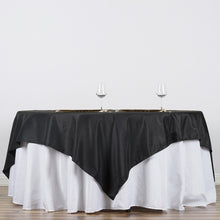 Black Seamless Polyester Square Table Overlay 90 Inch