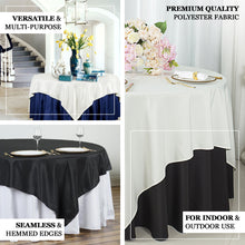 Square Seamless Polyester Black Table Overlay 90 Inch