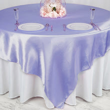 90 Inch x 90 Inch Square Lavender  Seamless Satin Tablecloth Overlay
