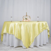 Yellow Seamless Satin Square Tablecloth Overlay 90 Inch x 90 Inch
