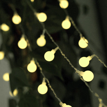 Create a Warm and Cozy Ambiance with Warm White Frosted 50 LED Bulb Battery Operated String Lights