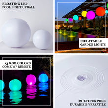 20 Inch Floating Pool Ball with RGB Lights Remote Control