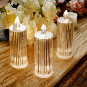 Warm White Clear LED Diamond Battery Operated Candle Lamps