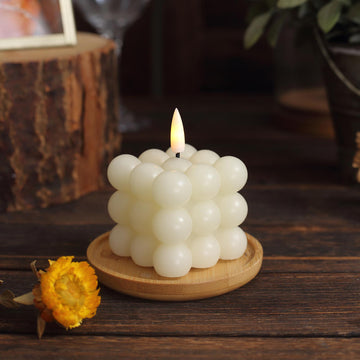Modern and Stylish Ivory Flameless Bubble Candles
