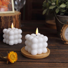 Bubble Cube LED Candles 2 Inch Size White Wax Material
