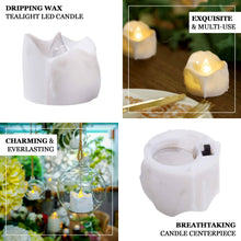 12 Pack Warm White LED Tealight Realistic Wax Design Candles 1.5 Inch