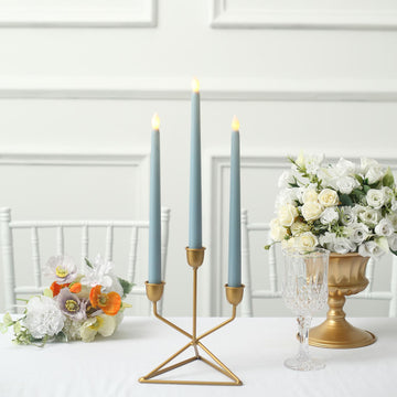 Elevate Your Event Decor with Dusty Blue Flameless LED Taper Candles