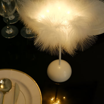 Whimsical White Feather Wedding Centerpiece: The Perfect Décor Accent
