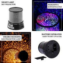 Night Sky Light Projector Lamp Battery Operated Color Changing 