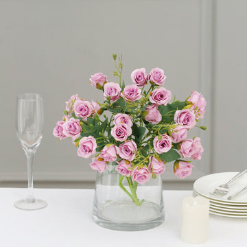 Elevate Your Decor with Lavender Lilac Artificial Rose Flower Bouquets