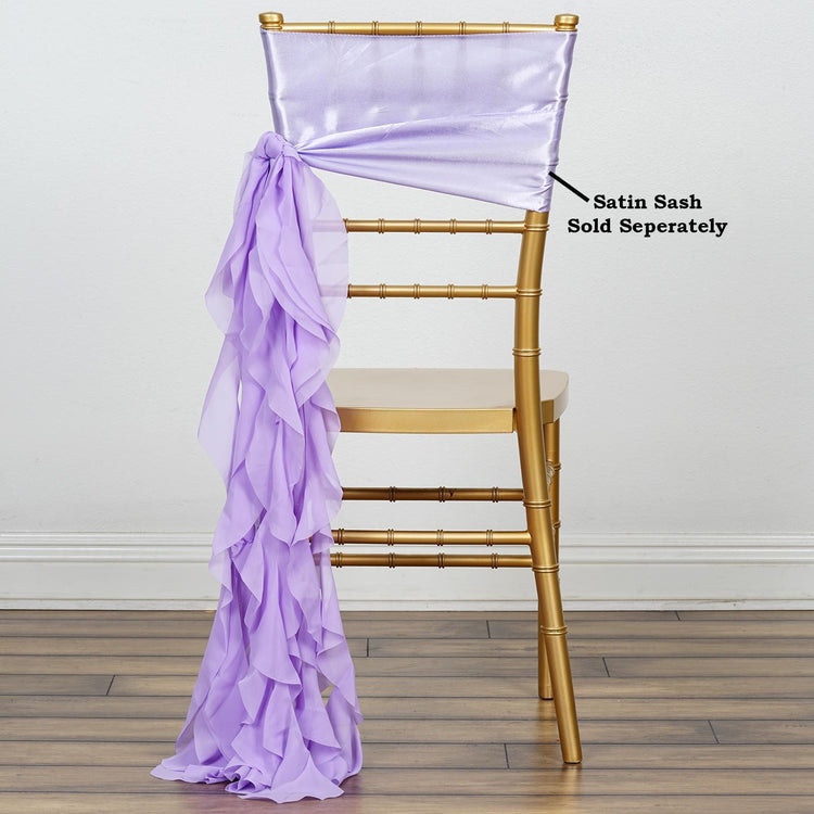 Lavender Chair Sash In Curly Chiffon