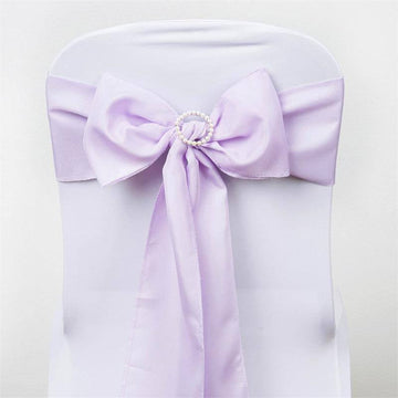 Elegant Lavender Lilac Polyester Chair Sashes for Stunning Event Decor