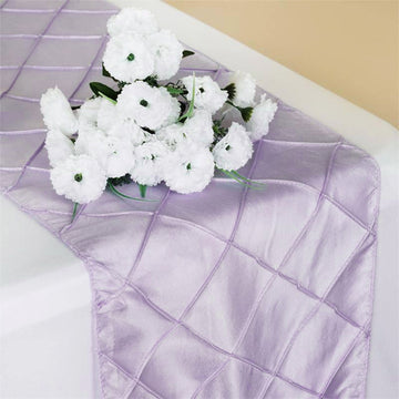 Elevate Your Event with the Lavender Taffeta Pintuck Table Runner