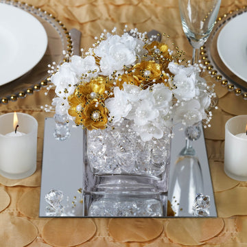 Add Elegance to Your Décor with 6 Pack Glass Mirror Table Centerpiece