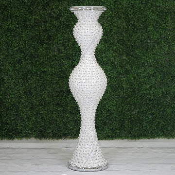 Elegant Pearl Studded Floor Vase in Magical Mermaid Style