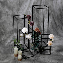 4 Matte Black Metal Frame Flower Stands In Assorted Sizes