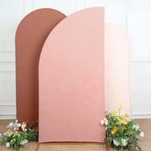 7ft Matte Dusty Rose Fitted Spandex Half Moon Wedding Arch Cover