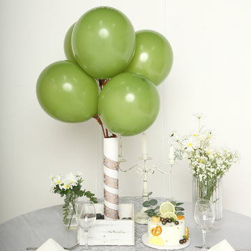 25 Pack Matte Pastel Moss Green Helium/Air Latex Party Balloons 12"