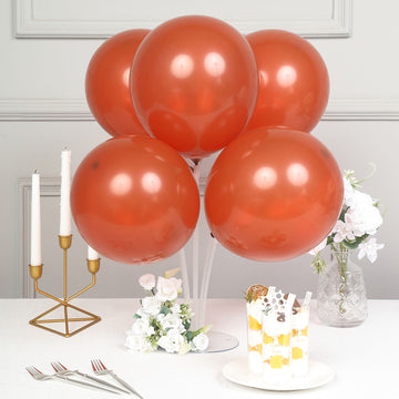 25 Pack Matte Pastel Terracotta (Rust) Helium/Air Latex Party Balloons 12"
