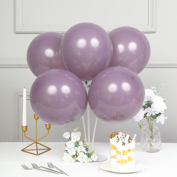 25 Pack Matte Pastel Violet Amethyst Helium/Air Latex Party Balloons 12"