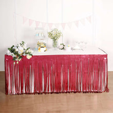 30 Inch x 9 Feet Matte Red Metallic Foil Fringe Tinsel Table Skirt
