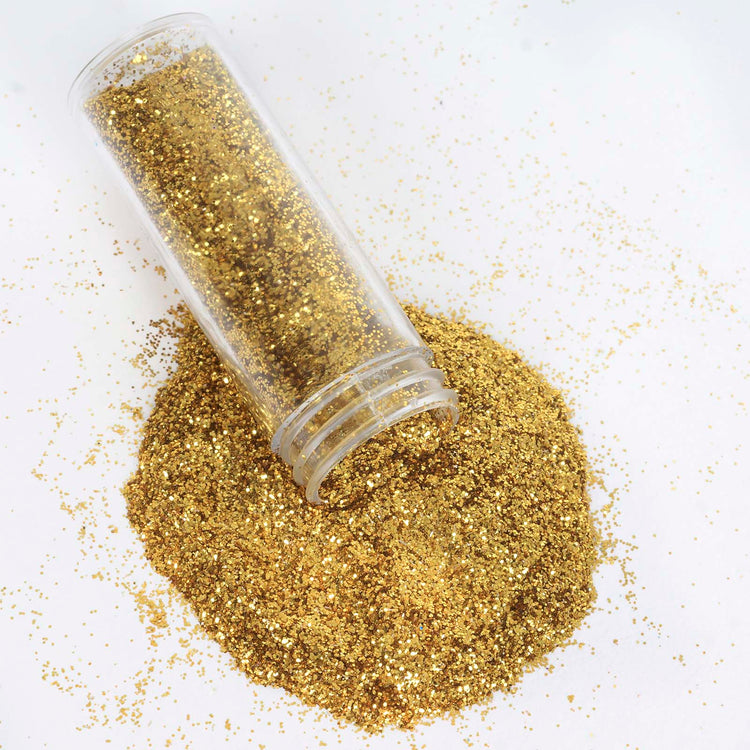 23 Gram Bottle Extra Fine Metallic Gold Glitter Powder#whtbkgd