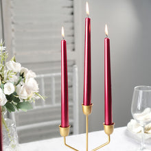 12 Pack Metallic Red 10 Inch Wax Taper Candles