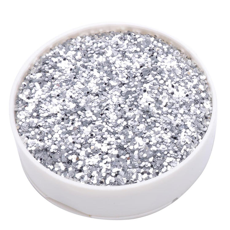 1 lb DIY Craft Bottle Metallic Silver Confetti Glitter#whtbkgd
