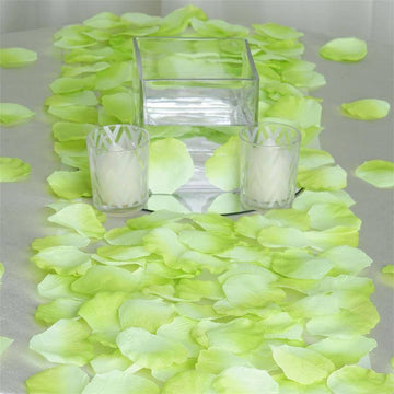 500 Pack Mint Silk Rose Petals for Stunning Table Decor