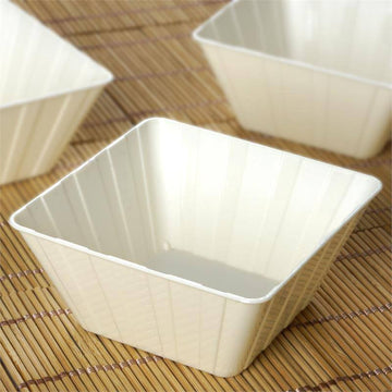 Elegant Modern Ivory Square Hard Plastic Bowls