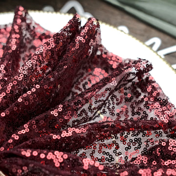 Create a Stunning Table Setting with Burgundy Sequin Dinner Napkins