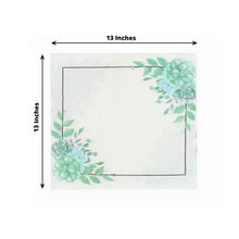 Floral Dinner Napkins White & Green 20 Pack 13 Inch By 13 Inch