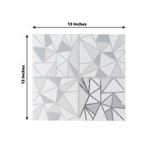 20 Pack | 2 Ply Soft Geometric Silver Foil Paper Party Napkins