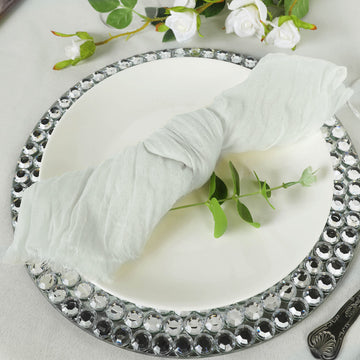 Elegant Ivory Gauze Cheesecloth Napkins for a Boho Dinner