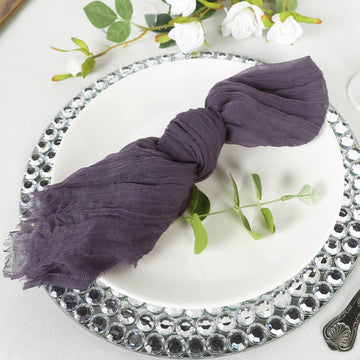 Elevate Your Table Setting with Purple Gauze Cheesecloth Napkins