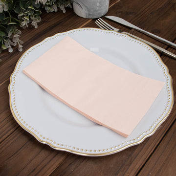 Soft Blush Dinner Party Paper Napkins - Add Elegance to Any Occasion