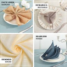 Beige Wrinkle Resistant Linen Cloth Dinner Napkins 20 Inch x 20 Inch Slubby Textured
