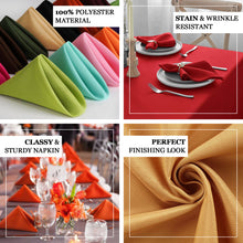 5 Pack | Black Seamless Cloth Dinner Napkins, Wrinkle Resistant Linen | 17inchx17inch