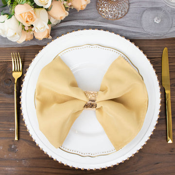 Elevate Your Table Setting with Champagne Premium Polyester Dinner Napkins
