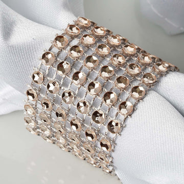 Add Glamour to Your Event with Champagne Diamond Rhinestone Napkin Rings