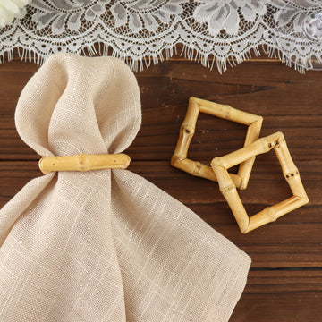 Elevate Your Table Setting with Natural-Colored Rustic Napkin Rings