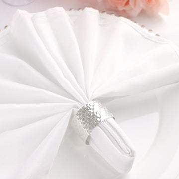 Timeless Luxury and Style with Silver Metal Basket Weave Napkin Rings