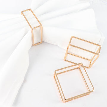 Add Elegance to Your Tabletop with Gold Metal Square Napkin Rings